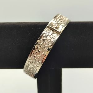 OMG!  Coach Silver Bangle Bracelet with Signature C Logo NWOT